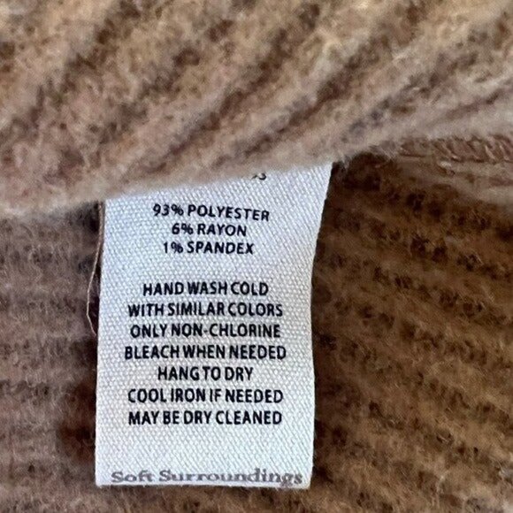 SOFT SURROUNDINGS Caline Mother Of Pearl Button Down Cardigan Brown Size L NEW - Picture 6 of 6